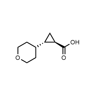 rel-(1R,2S)-2-(Tetrahydro-2H-pyran-4-yl)cyclopropanecarboxylic acid Structure