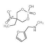 5-ethyl-2-hydroxy-5-nitro-1,3-dioxa-2$l^C11H19N2O7P-phosphacyclohexane 2-oxide; 1-(2-furyl)-N-methyl-methanamine结构式