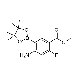 Methyl 4-amino-2-fluoro-5-(4,4,5,5-tetramethyl-1,3,2-dioxaborolan-2-yl)benzoate Structure