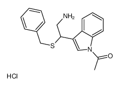 [2-(1-acetylindol-3-yl)-2-benzylsulfanylethyl]azanium,chloride Structure