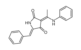 3-[1-Phenylamino-eth-(E)-ylidene]-5-[1-phenyl-meth-(Z)-ylidene]-pyrrolidine-2,4-dione结构式