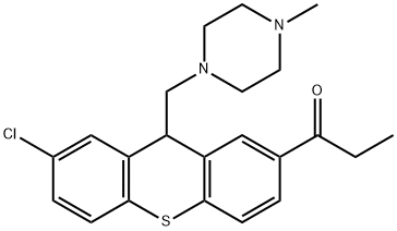 7-Chloro-9-[(4-methylpiperazino)methyl]-2-(propionyl)-9H-thioxanthene structure