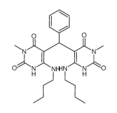 5,5'-(phenylmethylene)bis(6-(butylamino)-3-methylpyrimidine-2,4(1H,3H)-dione) Structure