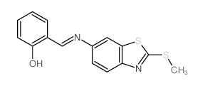 Phenol,2-[[[2-(methylthio)-6-benzothiazolyl]imino]methyl]-结构式