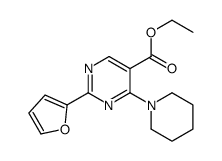 ethyl 2-(furan-2-yl)-4-piperidin-1-ylpyrimidine-5-carboxylate Structure