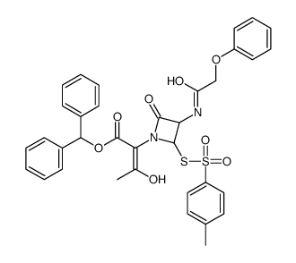 benzhydryl alpha-(1-hydroxyethylidene)-4-oxo-3-[(phenoxyacetyl)amino]-2-[[(p-tolyl)sulphonyl]thio]azetidine-1-acetate Structure