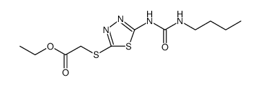 Acetic acid, 2-[[5-[[(butylamino)carbonyl]amino]-1,3,4-thiadiazol-2-yl]thio]-, ethyl ester Structure