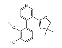 3-(4,4-dimethyloxazolin-2-yl)-4-(2-methoxy-3-hydroxyphenyl)pyridine结构式