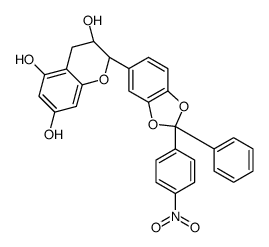 (2R-trans)-3,4-dihydro-2-[2-(4-nitrophenyl)-2-phenyl-1,3-benzodioxol-5-yl]-2H-1-benzopyran-3,5,7-triol Structure