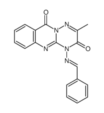 1-(benzylideneamino)-3-methyl-2H-(1,2,4)triazino(3,2-b)quinazoline-2,6(1H)-dione Structure