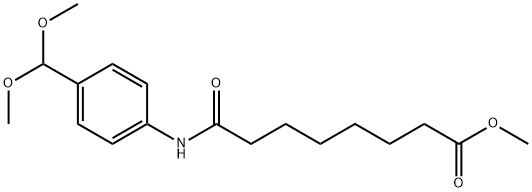 methyl 7-(4-(dimethoxymethyl)phenylcarbamoyl)heptanoate结构式