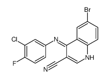 6-bromo-4-(3-chloro-4-fluoroanilino)quinoline-3-carbonitrile结构式