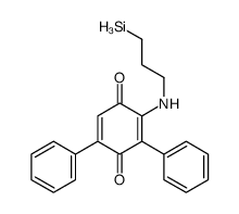 3,5-diphenyl-2-(3-silylpropylamino)cyclohexa-2,5-diene-1,4-dione结构式