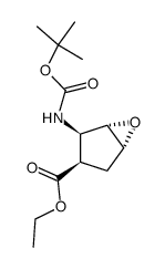 ethyl(1s,2r,3r,5r)-2-(tert-butoxycarbonylamino)-6-oxa-bicyclo(3.1.0)hexane-3-carboxylate structure