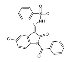 N-[(E)-(1-benzoyl-5-chloro-2-oxoindol-3-ylidene)amino]benzenesulfonamide结构式