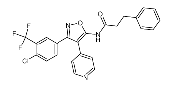 3-(4-chloro-3-trifluoromethylphenyl)-5-(3-phenylpropionylamino)-4-(4-pyridyl)isoxazole结构式