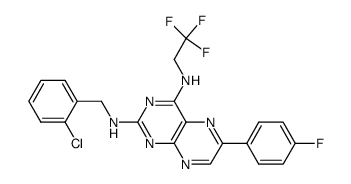 2-{[6-(4-fluorophenyl)-4-(2,2,2-trifluoroethylamino)-pteridin-2-ylamino]-methyl}-chlorobenzene Structure