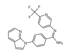 N'-(6-(trifluoromethyl)pyridin-3-yl)-4-(1H-pyrrolo[2,3-b]pyridin-1-yl)benzamidine结构式