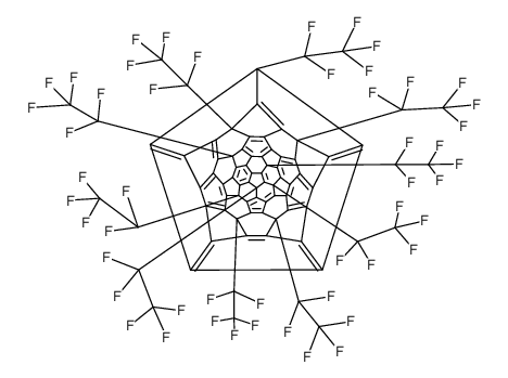 1,6,11,18,24,27,33,51,54,60-dodeca-(pentafluoroethyl)-[60]fullerene结构式