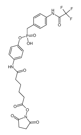 4'-<<(succinimidyloxy)carbonyl>valerimido>phenyl <<4-(trifluoroacetamido)phenyl>methyl>phosphonate Structure