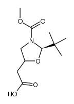 (2R)-2-(tert-Butyl)-3-methoxycarbonyl-1,3-oxazolidin-5-ylessigsaeure结构式