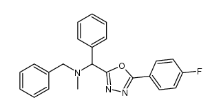 N-benzyl-1-(5-(4-fluorophenyl)-1,3,4-oxadiazol-2-yl)-N-methyl-1-phenylmethanamine结构式