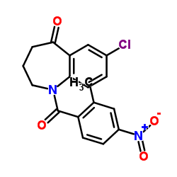 7-Chloro-1,2,3,4-tetrahydro-1-(2-methyl-4-nitrobenzoyl)-5H-1-benzazepin-5-one Structure