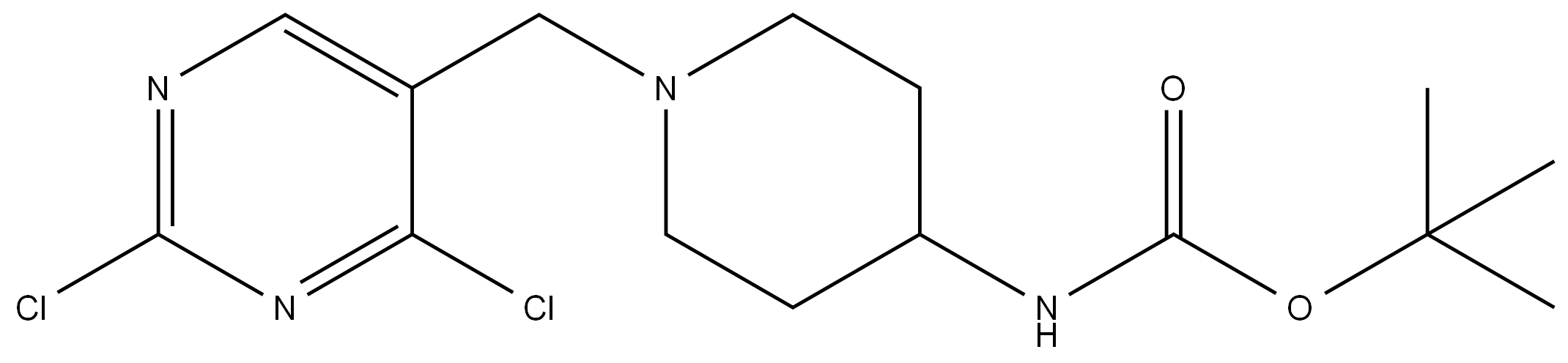 TERT-BUTYL(1-((2,4-DICHLOROPYRIMIDIN-5-YL)METHYL)PIPERIDIN-4-YL)CARBAMATE结构式