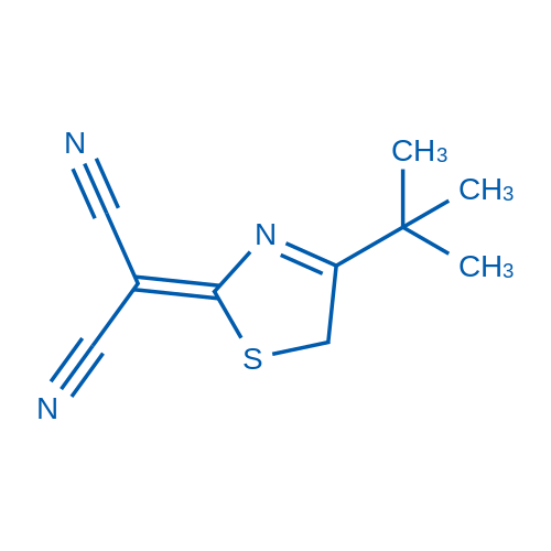 2-(4-(tert-Butyl)thiazol-2(5H)-ylidene)malononitrile structure