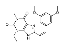 8-[(E)-2-(3,5-dimethoxyphenyl)ethenyl]-1,3-diethyl-7H-purine-2,6-dione结构式