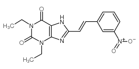 1H-Purine-2,6-dione, 3,7-dihydro-1,3-diethyl-8-(2-(3-nitrophenyl)ethen yl)-, (E)- Structure