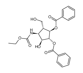 Carbamic acid, 3,4-bis(benzoyloxy)-2-hydroxy-5-(hydroxymethyl)cyclopentyl-, ethyl ester, 1S-(1.alpha.,2.alpha.,3.beta.,4.alpha.,5.beta.)-结构式