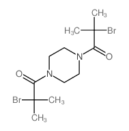 2-bromo-1-[4-(2-bromo-2-methyl-propanoyl)piperazin-1-yl]-2-methyl-propan-1-one结构式