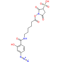 1-({6-[(4-Azido-2-hydroxybenzoyl)amino]hexanoyl}oxy)-2,5-dioxo-3-pyrrolidinesulfonic acid Structure