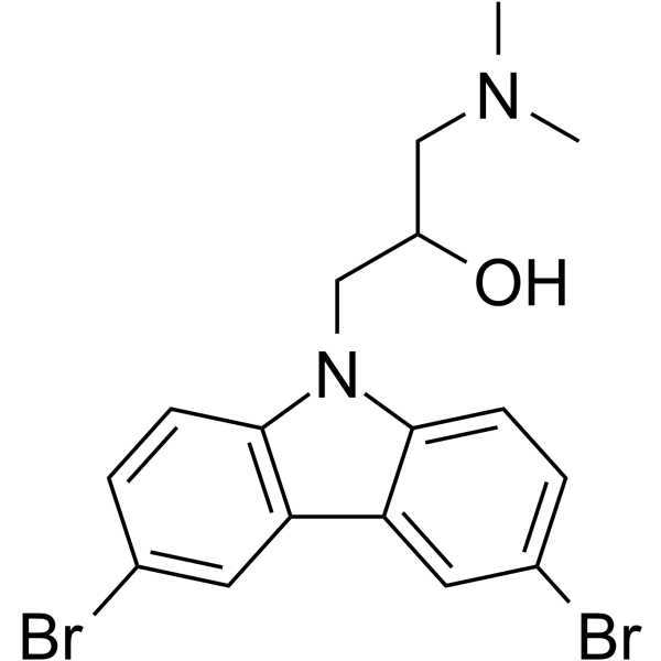 1-(3,6-二溴-9h-咔唑-9-基)-3-(二甲基氨基)-2-丙醇结构式