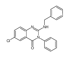 2-benzylamino-6-chloro-3-phenyl-3H-quinazolin-4-one结构式