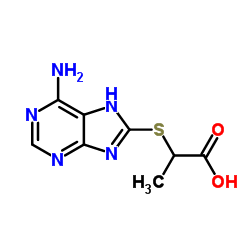 2-(6-AMINO-9 H-PURIN-8-YLSULFANYL)-PROPIONIC ACID结构式