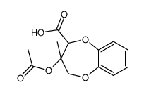 2H-1,5-Benzodioxepin-2-carboxylic acid,3,4-dihydro-3-hydroxy-3-methyl-,acetate (8CI) Structure