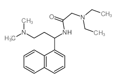 Acetamide,2-(diethylamino)-N-[3-(dimethylamino)-1-(1-naphthalenyl)propyl]-, hydrochloride(1:2) Structure