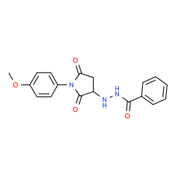 N'-[1-(4-methoxyphenyl)-2,5-dioxopyrrolidin-3-yl]benzohydrazide structure