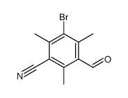 3-bromo-5-formyl-2,4,6-trimethylbenzonitrile Structure