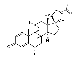 21-acetoxy-9,11β-epoxy-6α-fluoro-17-hydroxy-9β-pregna-1,4-diene-3,20-dione结构式