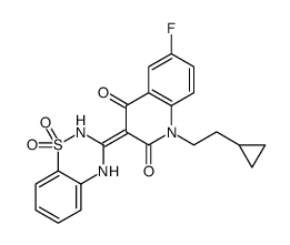 1-(2-cyclopropylethyl)-3-(1,1-dioxo-4H-1λ6,2,4-benzothiadiazin-3-ylidene)-6-fluoroquinoline-2,4-dione Structure