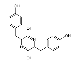 3,6-bis(4-hydroxybenzyl)piperazine-2,5-dione Structure