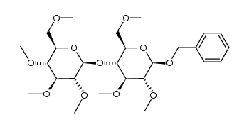 benzyl-[O2,O3,O6-trimethyl-O4-(tetra-O-methyl-β-D-glucopyranosyl)-β-D-glucopyranoside] Structure