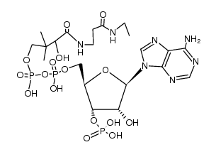 O5'-{2-[3-(2-ethylcarbamoyl-ethylcarbamoyl)-3-hydroxy-2,2-dimethyl-propoxy]-1,2-dihydroxy-diphosphoryl}-O3'-phosphono-adenosine Structure