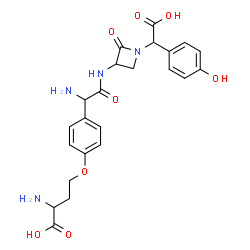 3-[[Amino[4-(3-amino-3-carboxypropoxy)phenyl]acetyl]amino]-α-(4-hydroxyphenyl)-2-oxo-1-azetidineacetic acid Structure