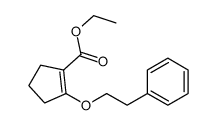 ethyl 2-(2-phenylethoxy)cyclopentene-1-carboxylate结构式