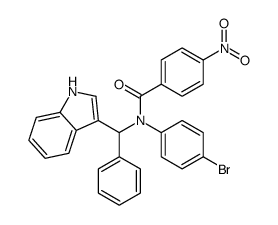 N-(4-bromophenyl)-N-[1H-indol-3-yl(phenyl)methyl]-4-nitrobenzamide结构式