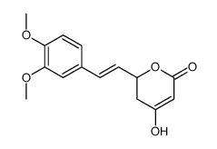 4-Hydroxy-6-(2-trans-3,4-dimethoxystyryl)-5,6-dihydro-2-pyron结构式